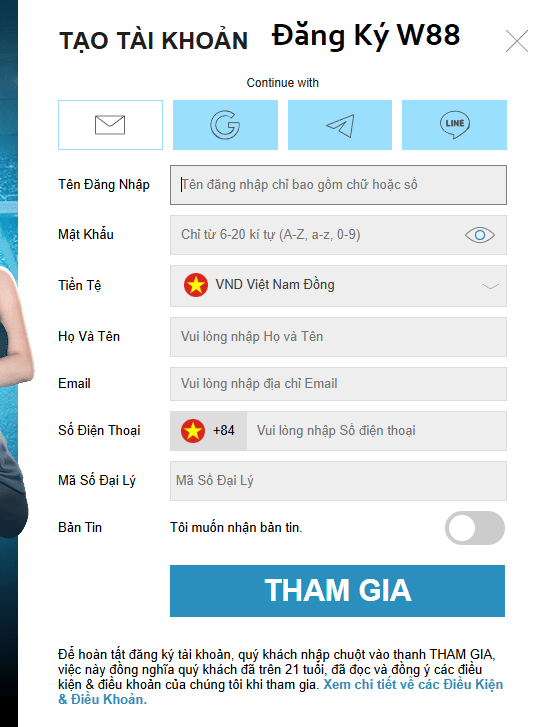 Nhập thông tin đăng ký w88 Nhập thông tin đăng ký w88